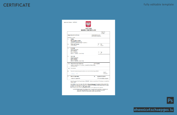 Polnische Geburtsurkunde (Word- und PDF-Beispiel)